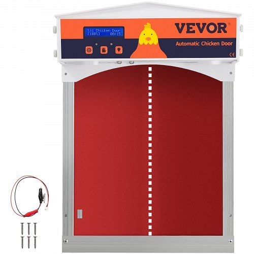 VEVOR Automatic Chicken Coop Door Opener Cage Closer Timer Light Sensor Red, HGSJLMHSBDDWC4SO3V0