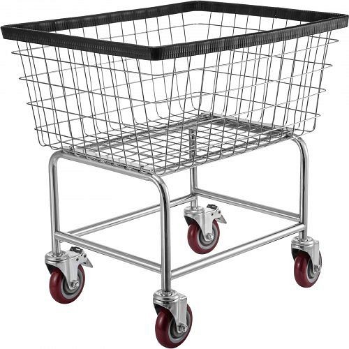 VEVOR Wire Laundry Cart 2.2 Bushel, Wire Laundry Basket, XYCDG100D-Z-Z0001V0