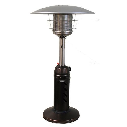 SUNHEAT Traditional Round Design Tabletop Patio Heater Golden Hammered, 99500