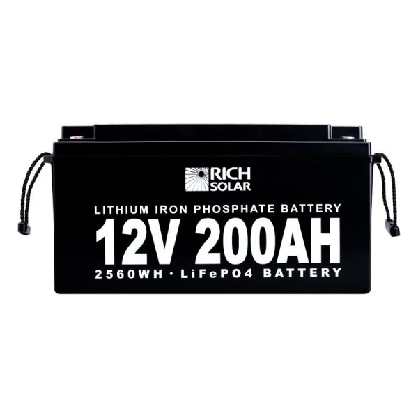 RICH SOLAR 12V 200Ah LiFePO4 Lithium Iron Phosphate Battery, RS-B12200