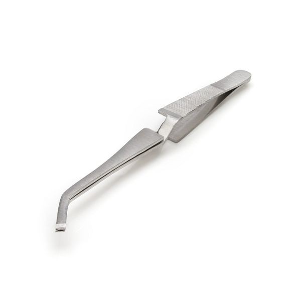 STEELMAN 6-Inch Angled Sharp Tip Self-Closing Tweezers, 05614