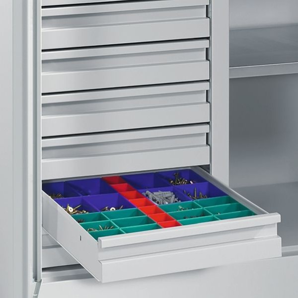 CP Furniture Drawer partition, plastic boxes, Width 930 mm, Depth 500 mm, 8921-3713
