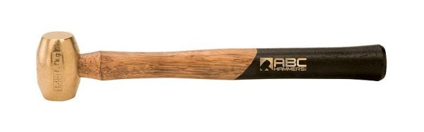 ABC Hammers 1.5 lb. Brass Hammer with 12.5" Wood Handle, ABC1.5BW