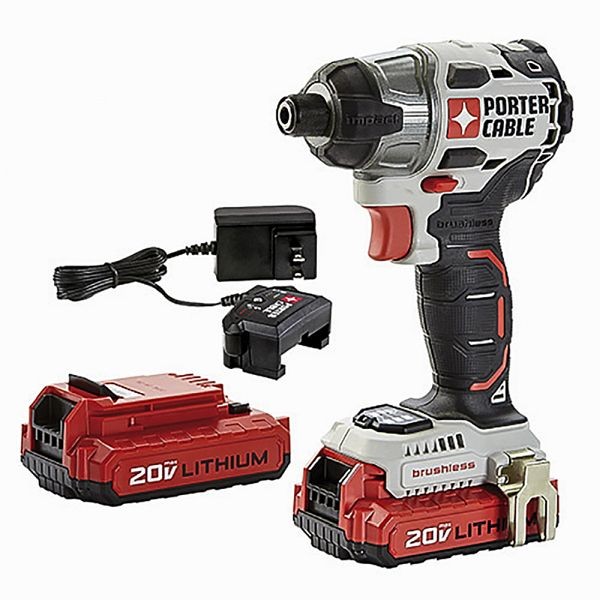 PORTER CABLE 20V Lithium Ion (Li-ion) 1/4" Cordless Variable Speed Brushless Impact Driver, PCCK647LB