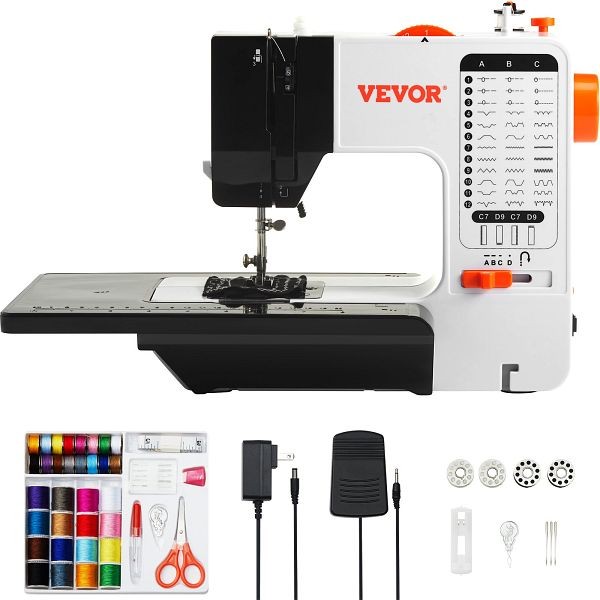 VEVOR Sewing Machine 38 Stitches Extension Table Pedal Accessory for Home DIY, J400MIN18W385RIUIV1