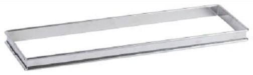 Gobel Stainless Steel rectangular tart ring, Rolled edges, 4/10 thickness, 350 x 110 x 20 mm, 865310