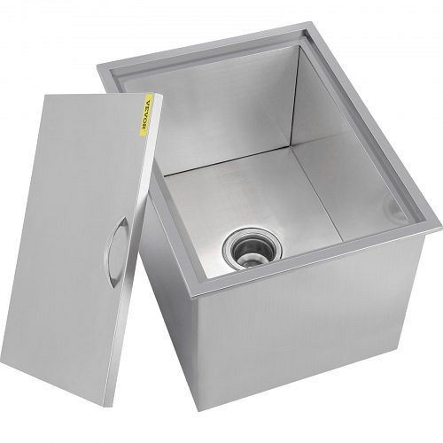 VEVOR Drop In Stainless Steel Ice Chest Bin with Lid & Drain, 49.7qt Drop-In Design, JG22X170000000001V0