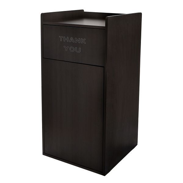 Alpine Black 40 Gallon Wood Receptacle Enclosure with Drop Hole and Tray Shelf, ALP476-BLK
