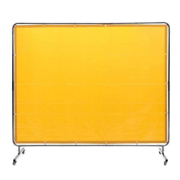 VEVOR Welding Screen with Frame, 6' x 8' Welding Curtain Screen, 4 Swivel Wheel (2 Lockable), Yellow, DMSHJPF6X8YC6Z0XNV0