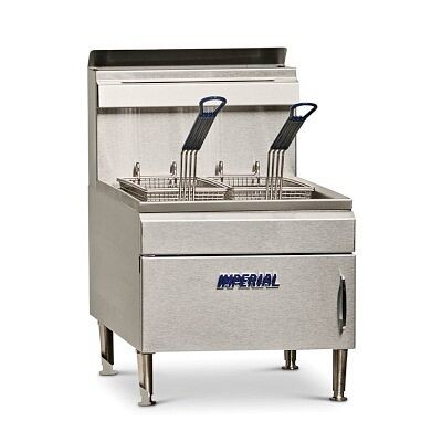 Imperial Countertop Fryer, gas, 25 pounds capacity, tube fired cast iron burners, IFST-25