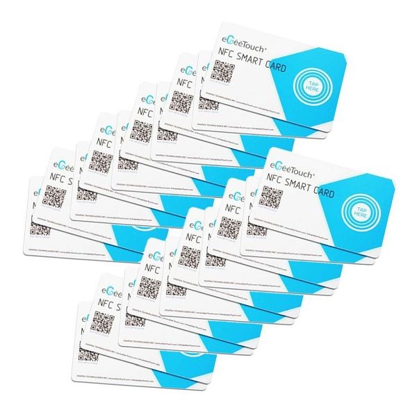 eGeeTouch Smart NFC Smartcards (Pack of 20), 5-NFC-2020SC