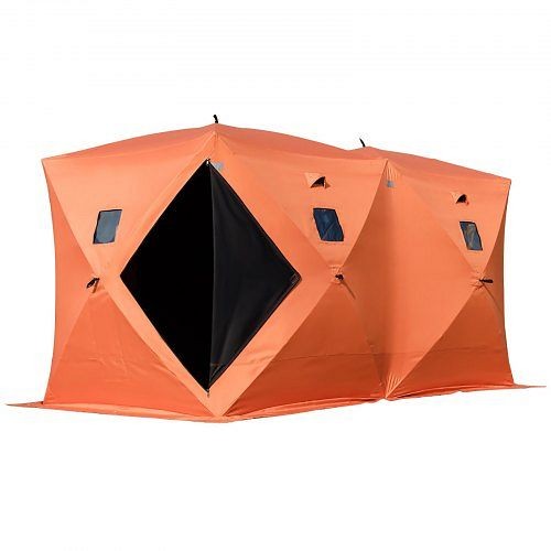 VEVOR 8-Person Ice Fishing Shelter Tent Portable Pop Up House Outdoor Fish Equipment, BDZP360X180X205CMV0