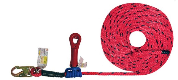 Super Anchor Safety 30ft Deluxe 5/8" 12-Strand Lifeline with Snaphook & No-4015 SuperGrab, Retail Box, 4034-30SG