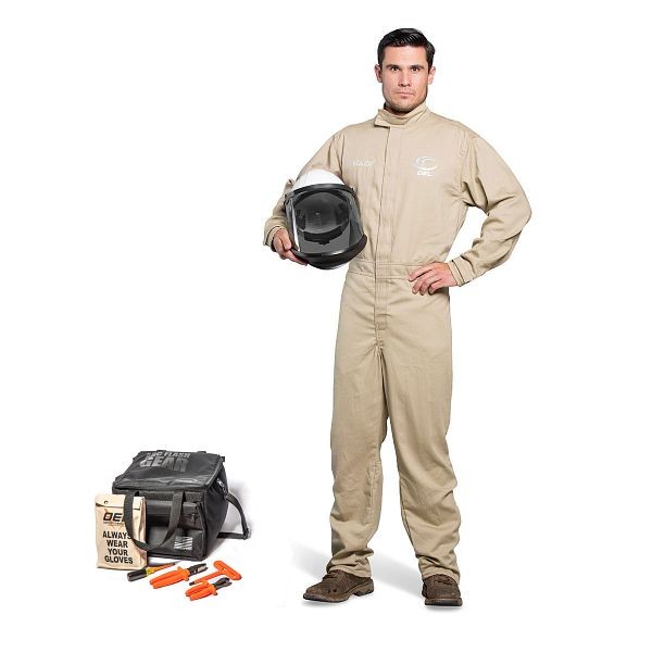 OEL 8 CAL Coverall Kit - (Without Gloves) Hard Hat with Face Shield, Size: S, AFW8-KFC-S