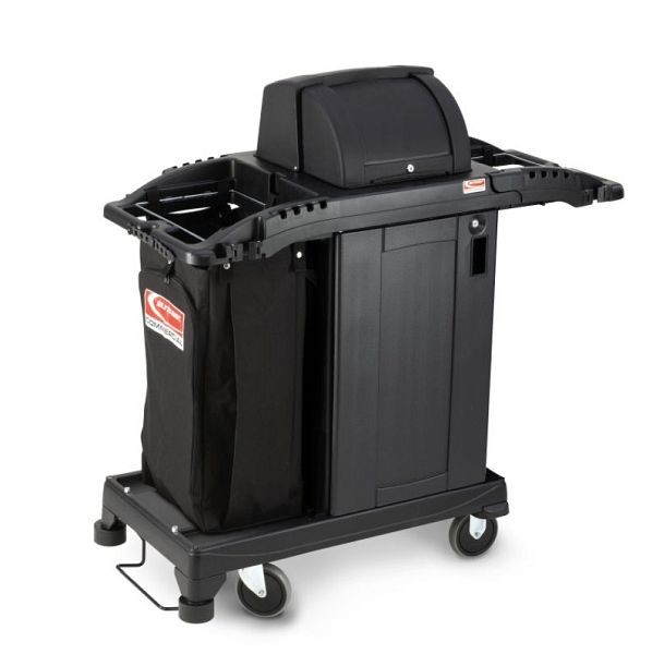 Suncast Commercial Compact Housekeeping Premium Cart, Black, HKCCH200