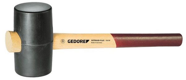 GEDORE Rubber mallet with wooden handle, diameter 40 mm, Hammer with ash wood handle, 2 flat striking faces, Tool, Forged, 226 E-0, 8825500
