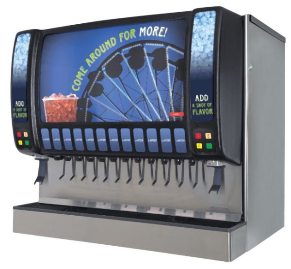 Lancer Ice Beverage Dispenser Sensation 44 Stainless Steel With Flavorshots, 85-4962B-08-211