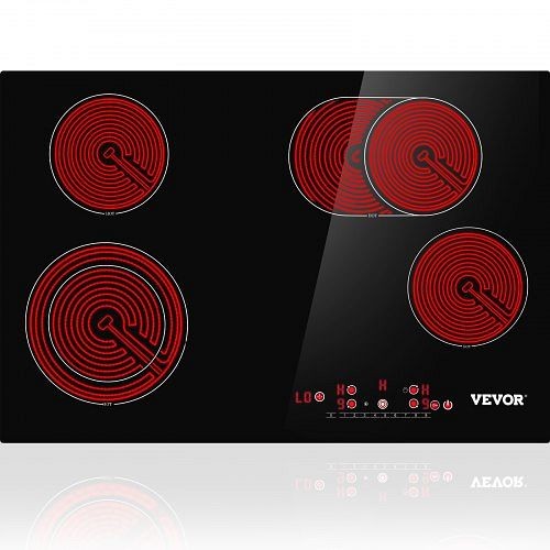 VEVOR Built-in Surface Electric Radiant Ceramic Cooktop 4 Burners 240V, QRSDTLY30220VOHIEV4