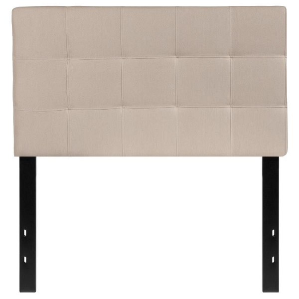 Flash Furniture Bedford Tufted Upholstered Twin Size Headboard in Beige Fabric, HG-HB1704-T-B-GG