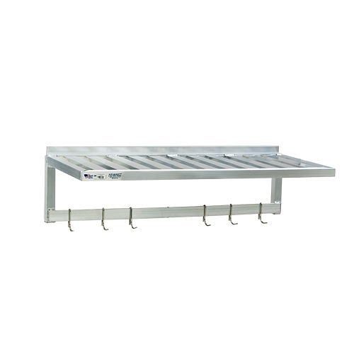 New Age Industrial Shelf, 36"Wx20"D With Pot Rack, Wall-Mounted, 1121PR