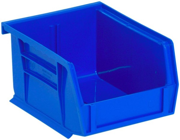 Quantum Storage Systems Bin, stacking or hanging, 4-1/8"W x 5-3/8"D x 3"H, polypropylene, blue, QUS210BL