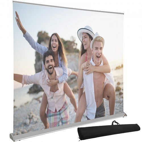 VEVOR Manual Pull Up Projector Screen 110" 16:9 Projector Screen Free Standing 4K/8K, DLSTYMB16911026K9V0
