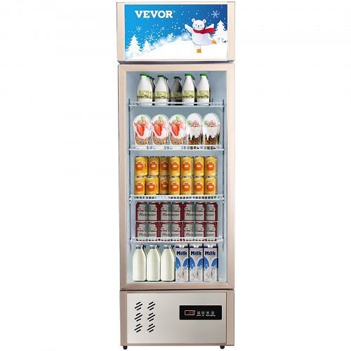 VEVOR Commercial Merchandiser Refrigerator Beverage Cooler 1 Door 22" x 20.5" x 67", DMBL9CUFT110V9AUCV1
