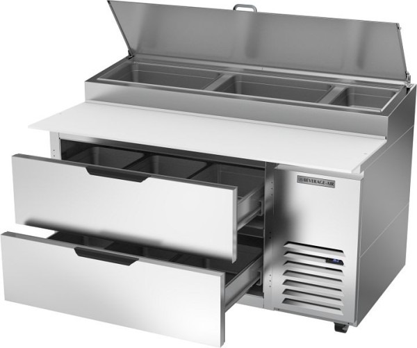 Beverage-Air Deli/Pizza Prep Table with Two Drawers, Exterior Dimensions: WxDxH: 60" X 37" X 53 1/4”, DPD60HC-2