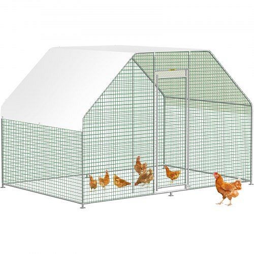 VEVOR Large Metal Chicken Coop Hen Run House Flat Walk-in Cage 6.5x9.8x6.5 ft., HWJLPD9.56.560339V0