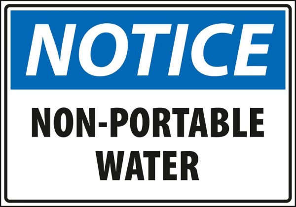 Marahrens Sign Warning - Notice no portable water, rigid plastic, Size: 10 x 7 inch, MA0078.010.21