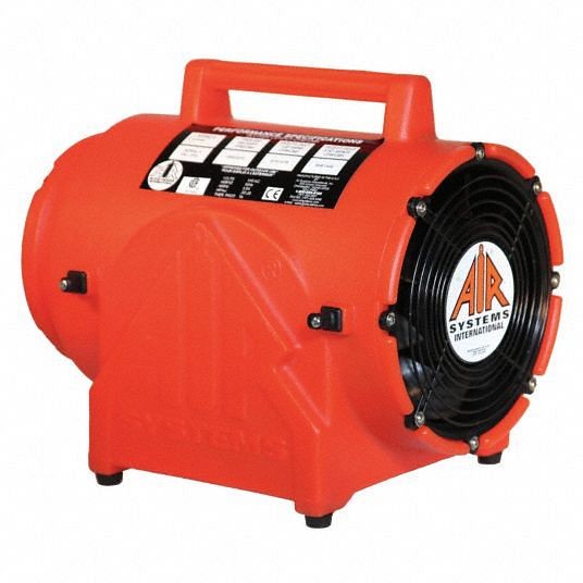 Air Systems International Axial Confined Space Fan, 1/3 hp HP, 115V AC Voltage, 3,250 RPM Blower/Fan Speed, CVF-8AC
