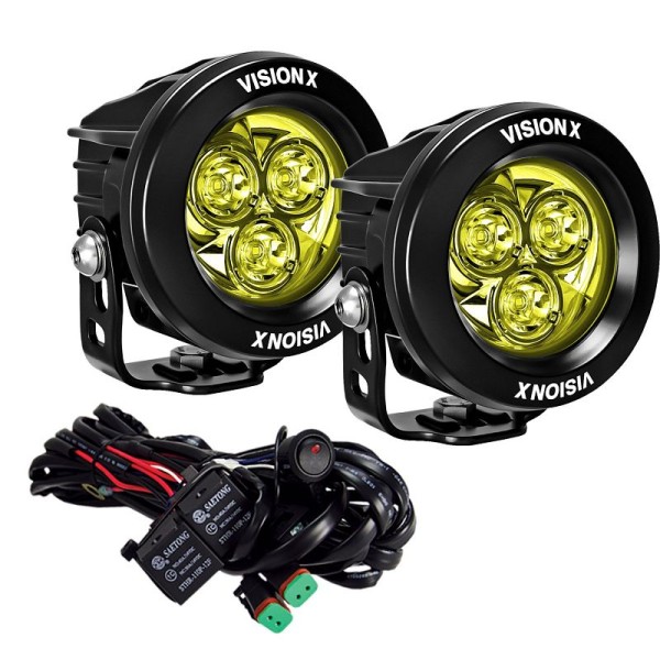 Vision-X Multi-LED Light Cannon Kit, contains (2) 3.7" Cg2 Lights, Selective Yellow, CG2-CPM310SYKIT