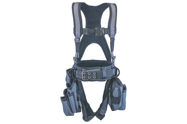 Super Anchor Safety Deluxe Full Body Harness with All-Pakka Tool Bag Combo, Silver, Small, 6151-GSS