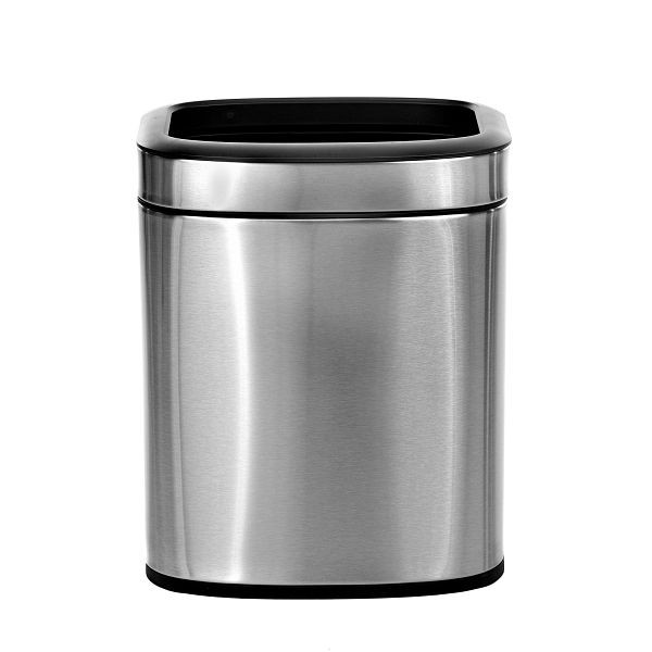 Alpine 10 L / 2.6 Gal Stainless Steel Slim Open Trash Can, Brushed, ALP470-10L