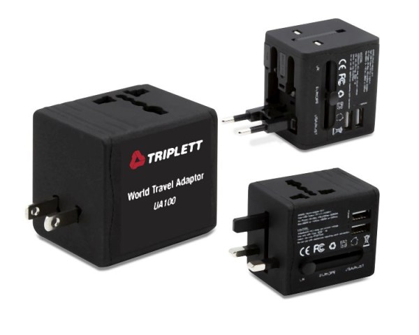 Triplett World Travel Adapter with Dual USB, UA100