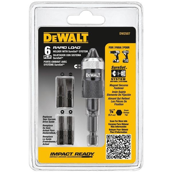 DeWalt 6 Pieces Rapid Load Screw Driving Set, DW2507