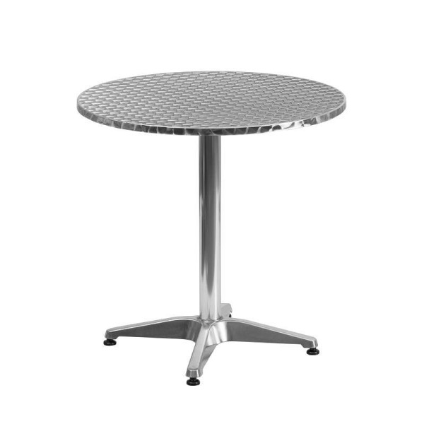 Flash Furniture Mellie 27.5'' Round Aluminum Indoor-Outdoor Table with Base, TLH-052-2-GG