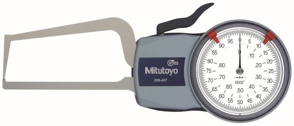 Mitutoyo Dial Caliper Gage Cggo 0-.8", Measuring Contact Type R-S, 209-457