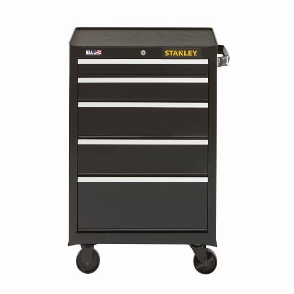 Stanley 26" W 300 Series 5-Drawer Rolling Tool Cabinet, STST22753BK