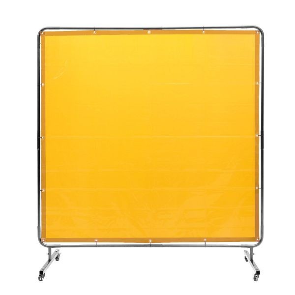 VEVOR Welding Screen with Frame, 6' x 6' Welding Curtain Screen, 4 Swivel Wheel (2 Lockable), Yellow, DMSHJPF6X6YCWE2S4V0