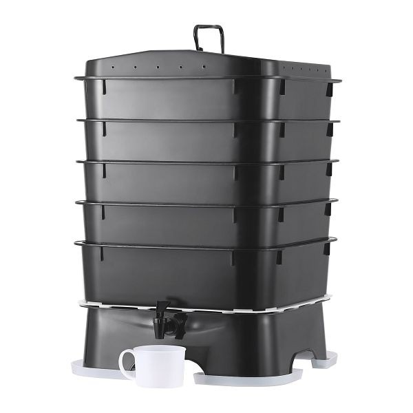 VEVOR 5-Tray Worm Composter, 50 L Worm Compost Bin Outdoor and Indoor, RCSDFX540SPPP2DPAV0