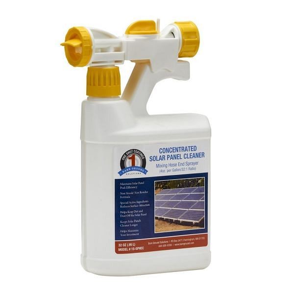 Bare Ground 1 Shot Concentrated Solar Panel Cleaner with Mixing Hose End Sprayer, Quantity: 32 oz, 1S-SPHEC