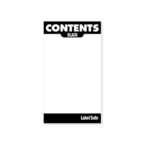 OilSafeSystem Adhesive Contents Labels 2"x3.5", Black, 282101