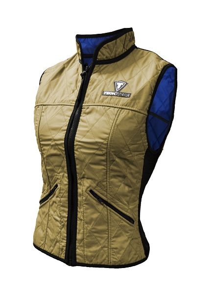 TechNiche Female Evaporative Cooling Deluxe Sport Vest, Khaki, L, 6530F-KH-L