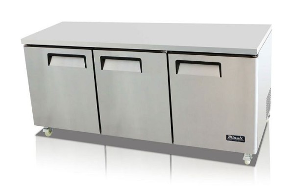 Migali 72″ Under-counter & Work Top Refrigerator, 72.7"x30"x37.25" (WxDxH), 134A, C-U72R-HC