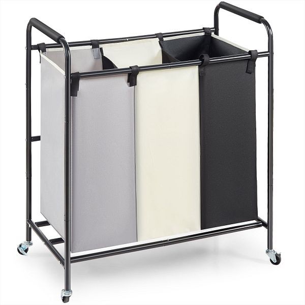 VEVOR 3-Section Laundry Basket, Heavy Duty Laundry Hamper Storage Organizer, XYLFJSSSYTB75CJ6HV0