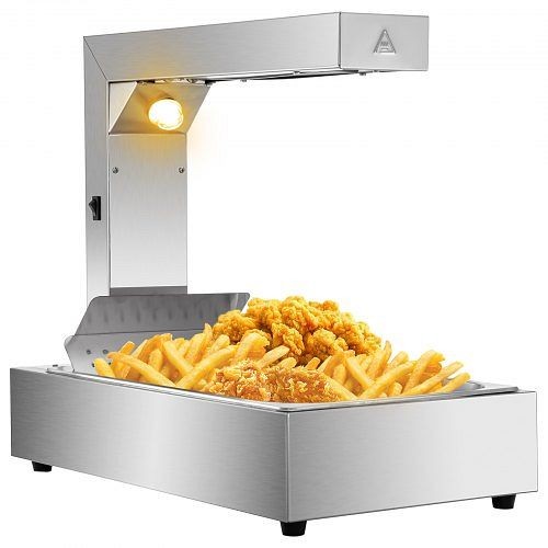 VEVOR 110V French Fry Food Warmer 23" x 13.5", 900W Fry Heat Lamp, Convenient Clip & Scoop, STBWTHCW-62000001V1