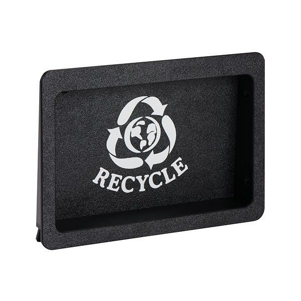 Dispense Rite Built-in trash door - recycling symbol faceplate - small - Black Polystyrene, FMRD-1BT