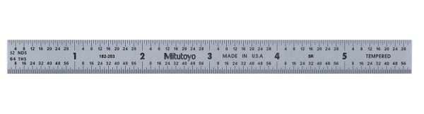 Mitutoyo Steel Rule, 6 In, 5R, 1/2 In Wide, Flex, 182-203