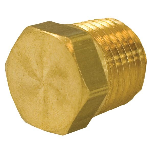 Jones Stephens 1/8" Yellow Brass Hex Head Plug, P12102